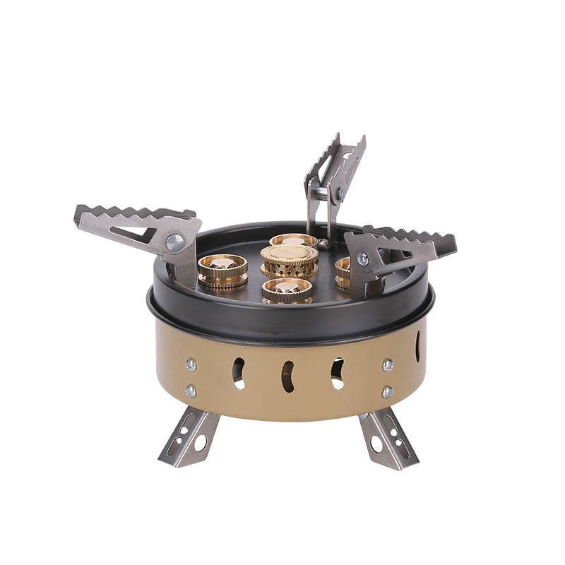 Premium Portable Camping Gas Stove – High-Power Outdoor Cooking System Khaki