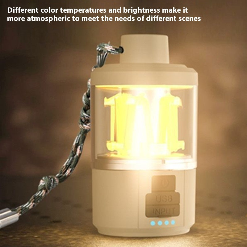 Rechargeable LED Camping Lantern – Dimmable Tent Light with Flashlight On