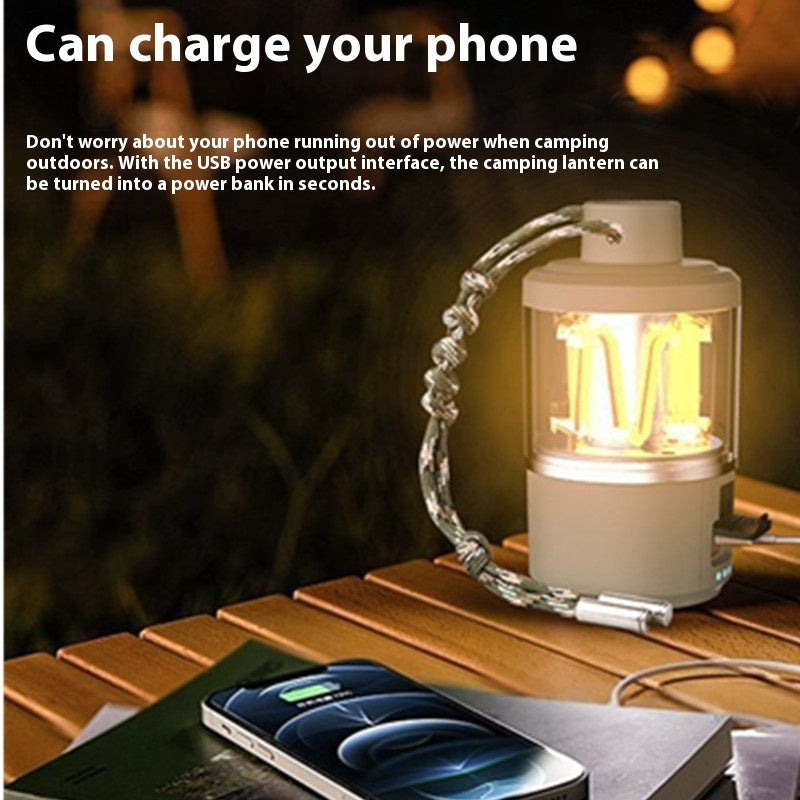 Rechargeable LED Camping Lantern – Dimmable Tent Light with Flashlight Phone Charging