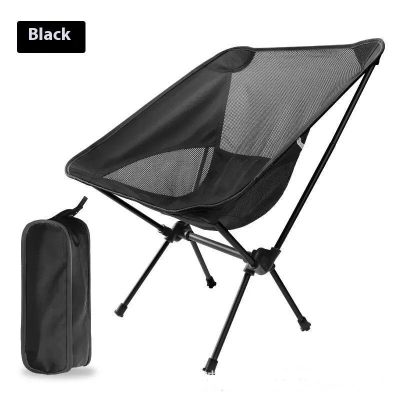 Ultralight Folding Camping Chair – Portable Aluminium Outdoor Seat Black