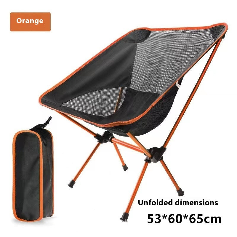 Ultralight Folding Camping Chair – Portable Aluminium Outdoor Seat Orange